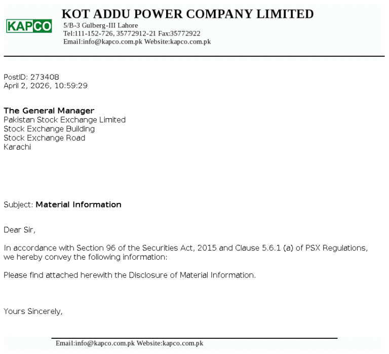 KAPCO Stock Analysis