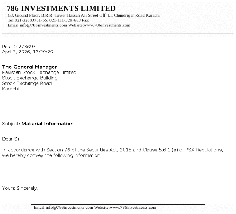 786 Stock Analysis